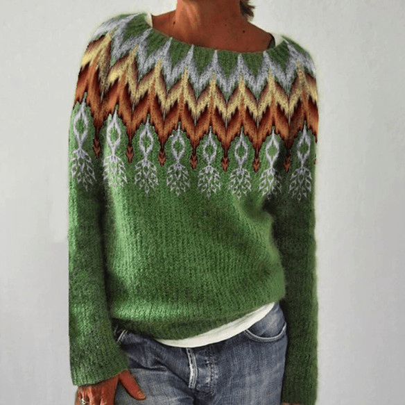 SILVIA™ - RETRO-SWEATER [GREEN]