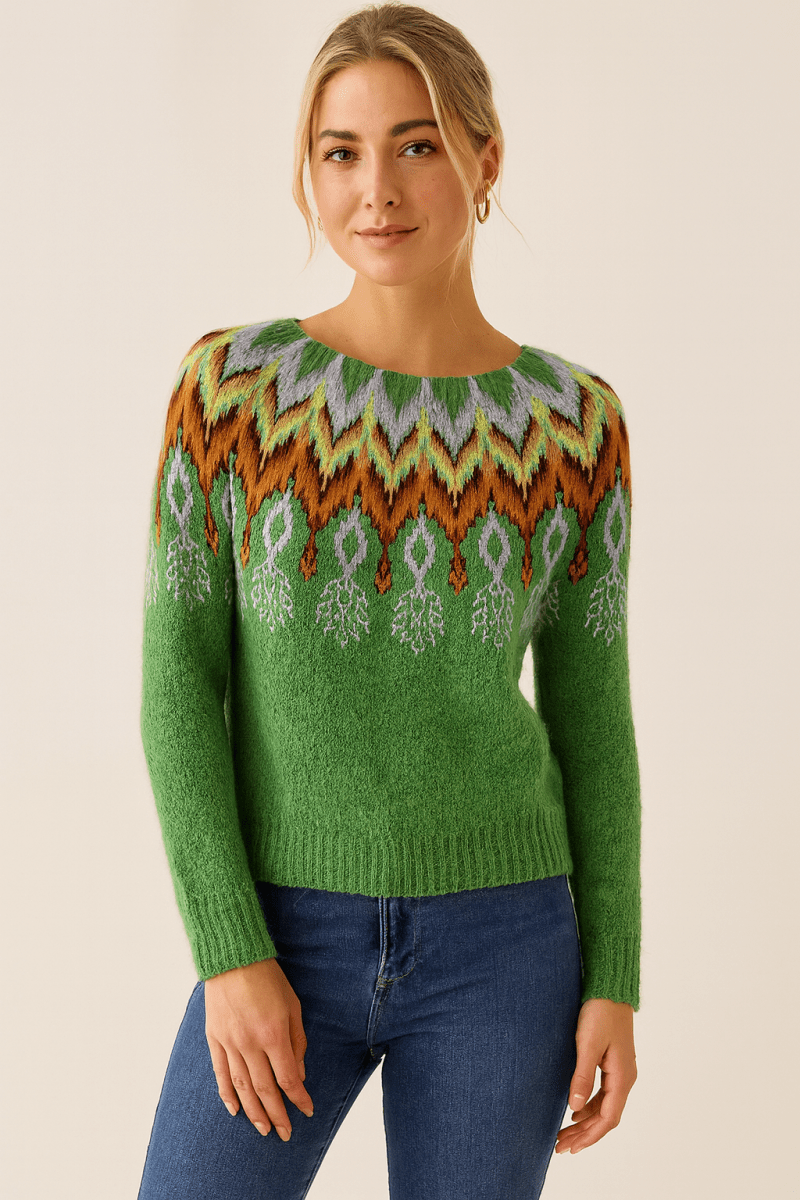 SILVIA™ - RETRO-SWEATER [GREEN]